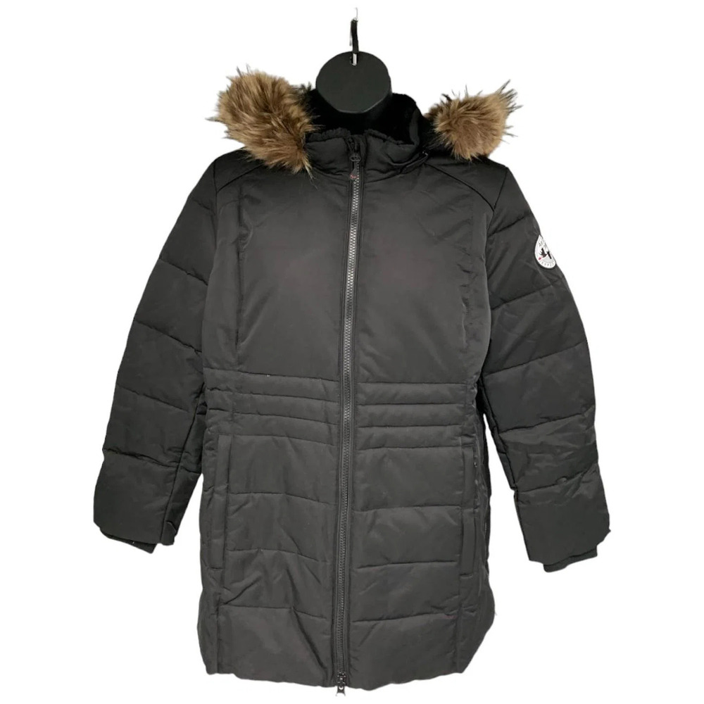 Arctic Expedition Quilted Coat with Removable Hood Black - Regular